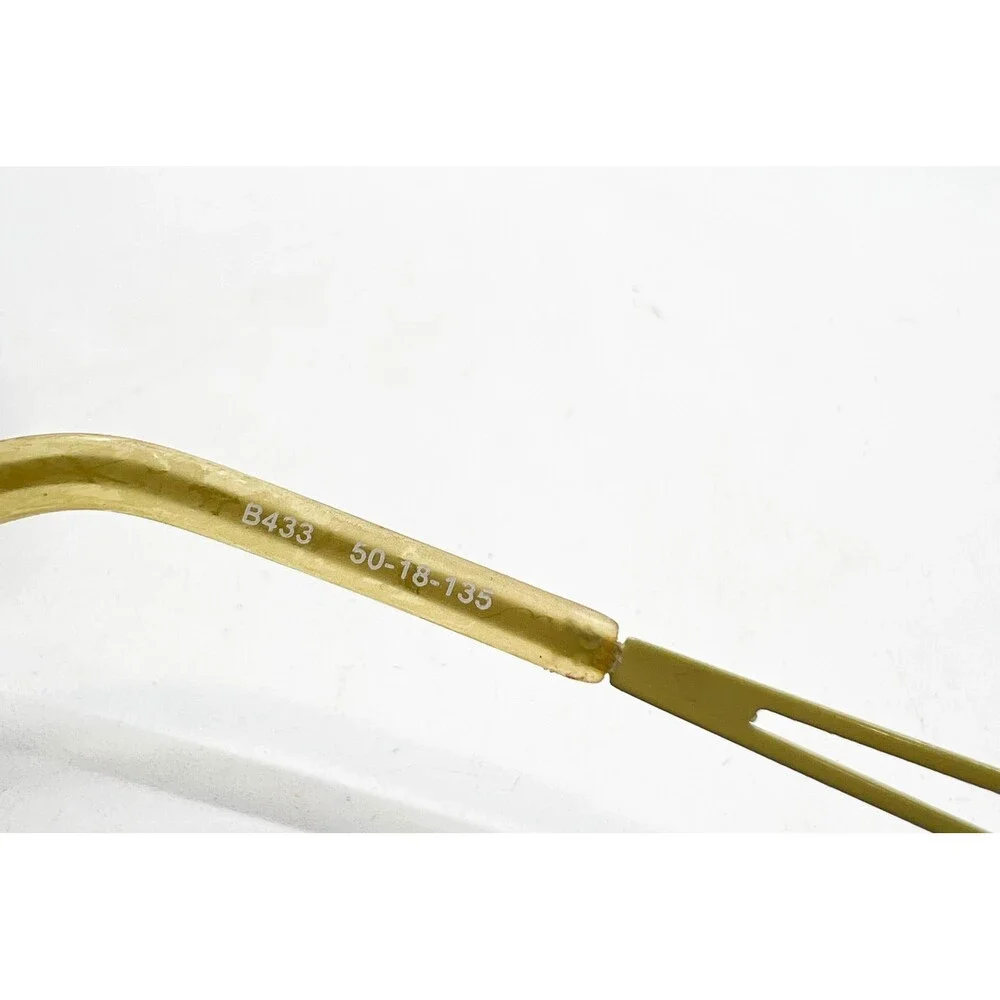 B433 Eyeglasses Frames Womens Brown Gold Cutout Temple 50-18-135
